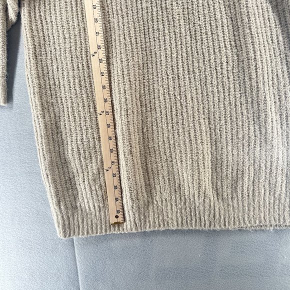 Oak + Fort Womens Sweater Dress Small Beige Tunic High Neck Casual Relaxed Fit - Picture 8 of 16